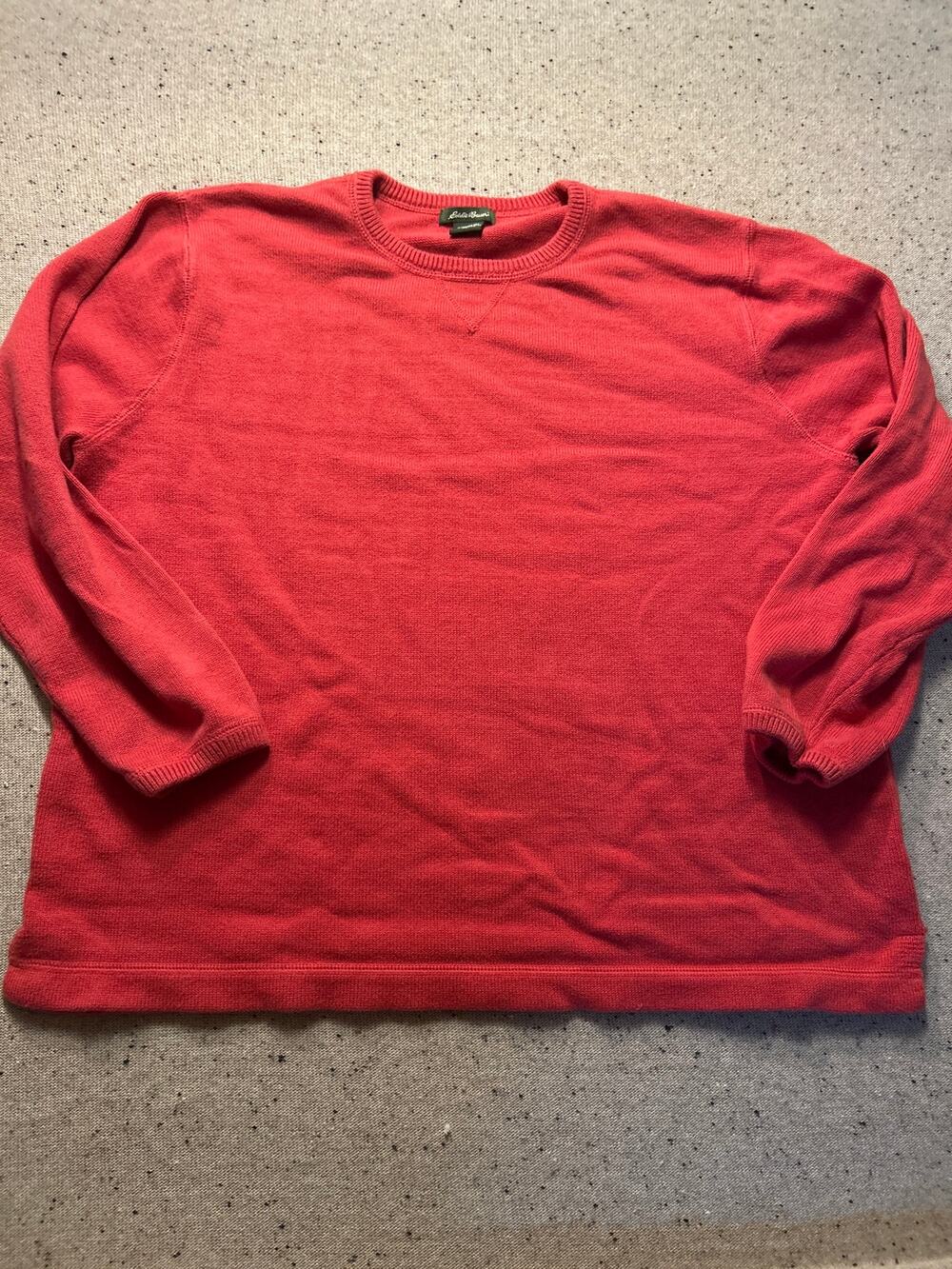Eddie Bauer Cotton Sweater Dark Coral Women's XL